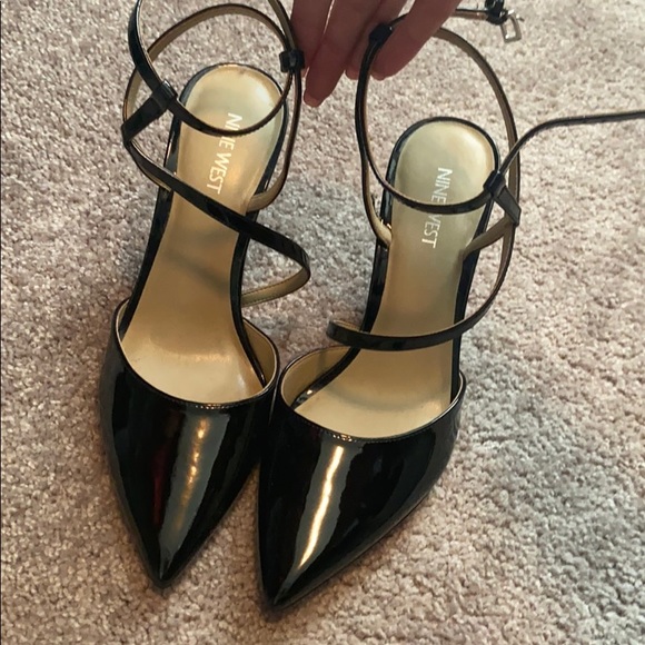 Nine West Black Strapy Heels - Picture 1 of 3